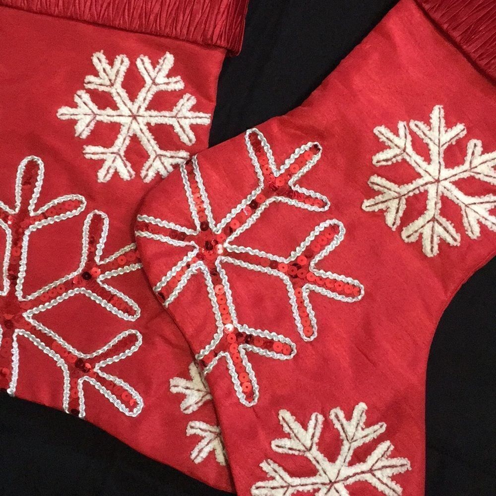 Set of 2 Red Stockings - Picture 2 of 12